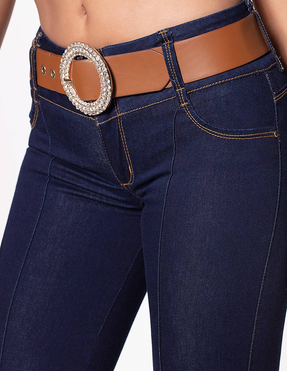 Jeans slim corte cadera para mujer 3
