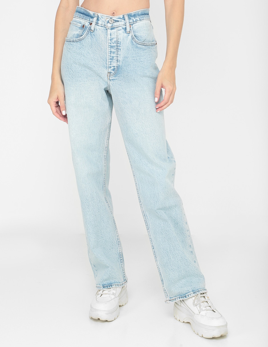 Jeans straight & Fitch lavado claro cadera para mujer | Liverpool.com.mx