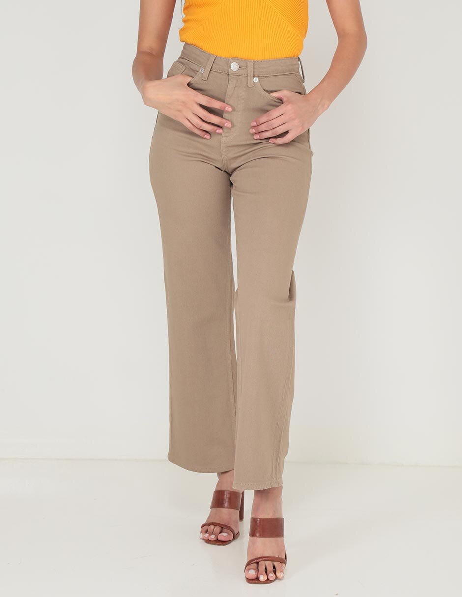 Jeans straight corte cintura alta para mujer 1