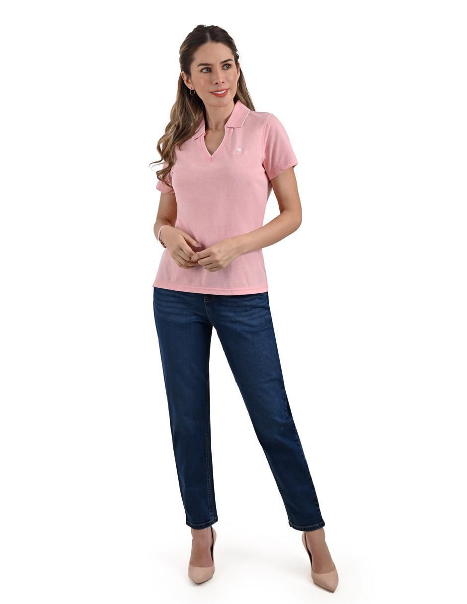 Suburbia Playera Tipo Polo Azul Marino Mujer Playera Tipo Polo