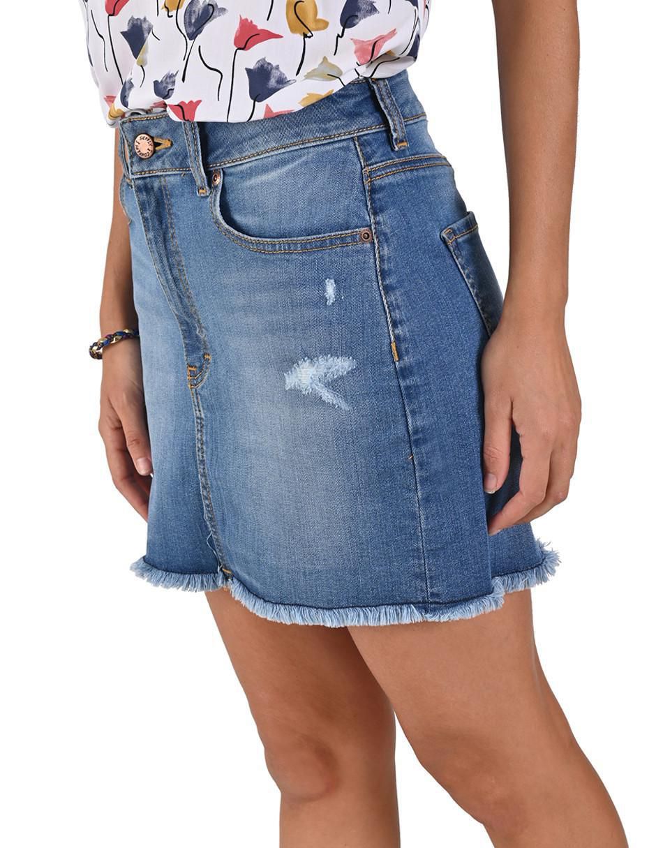 Falda/falda short corto supply de algodón liso cintura
