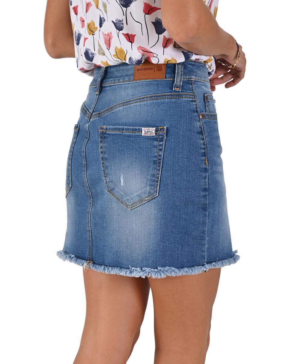 Falda/falda short corto supply de algodón liso cintura