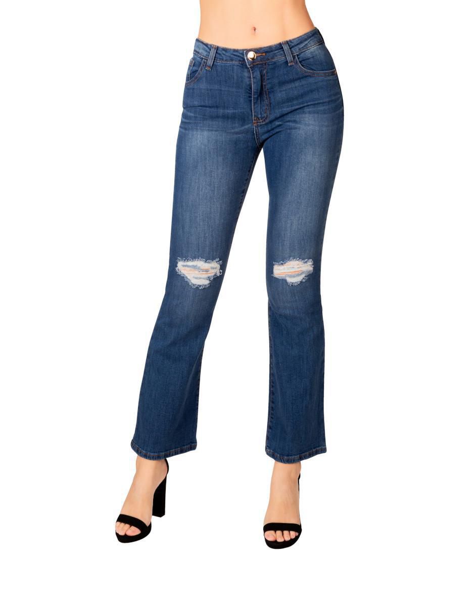 Jeans campana 9291 corte cintura alta para mujer 1
