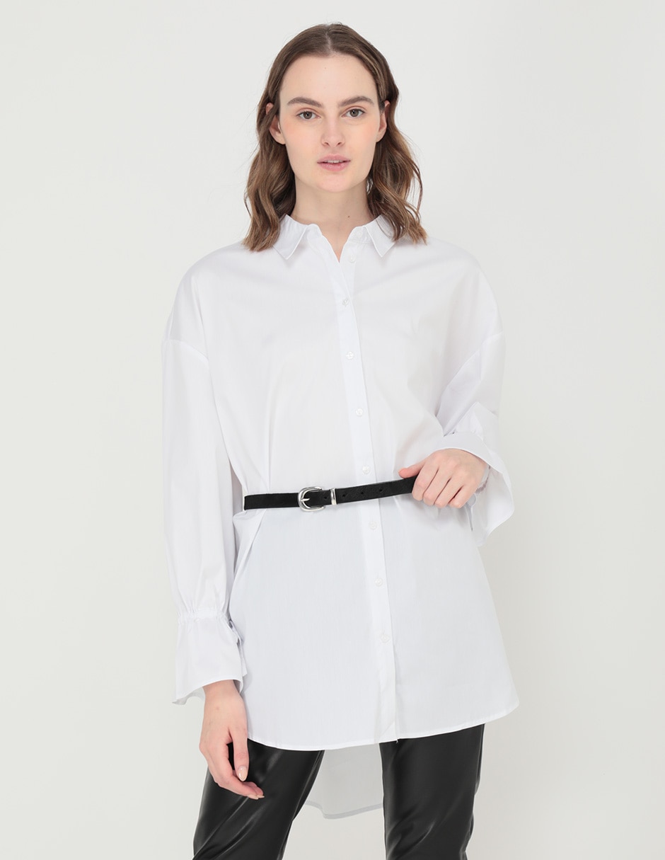 Camisa de algodón manga larga para mujer 1