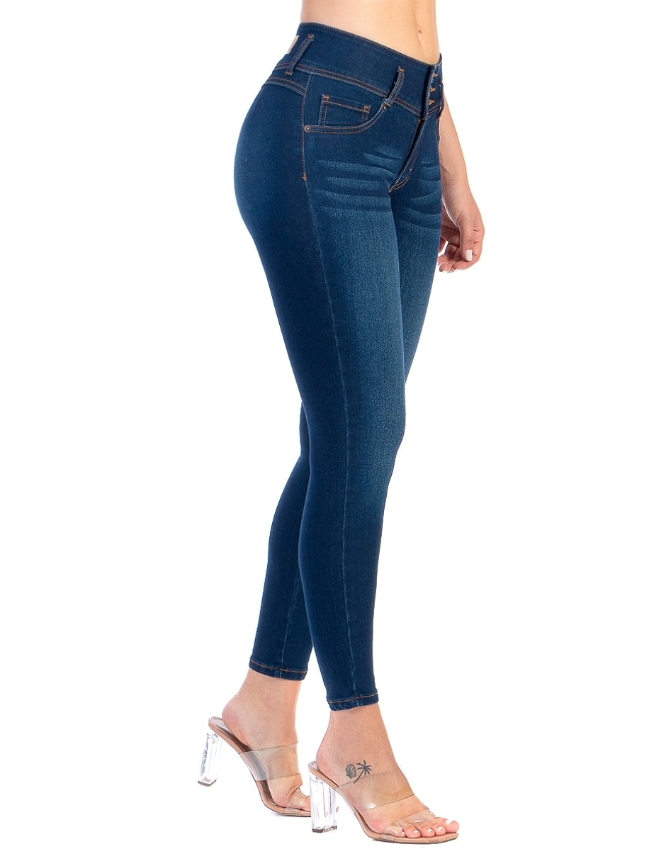 Pantalón De Mezclilla Stretch Mujer Opps Jeans Corte Colombiano