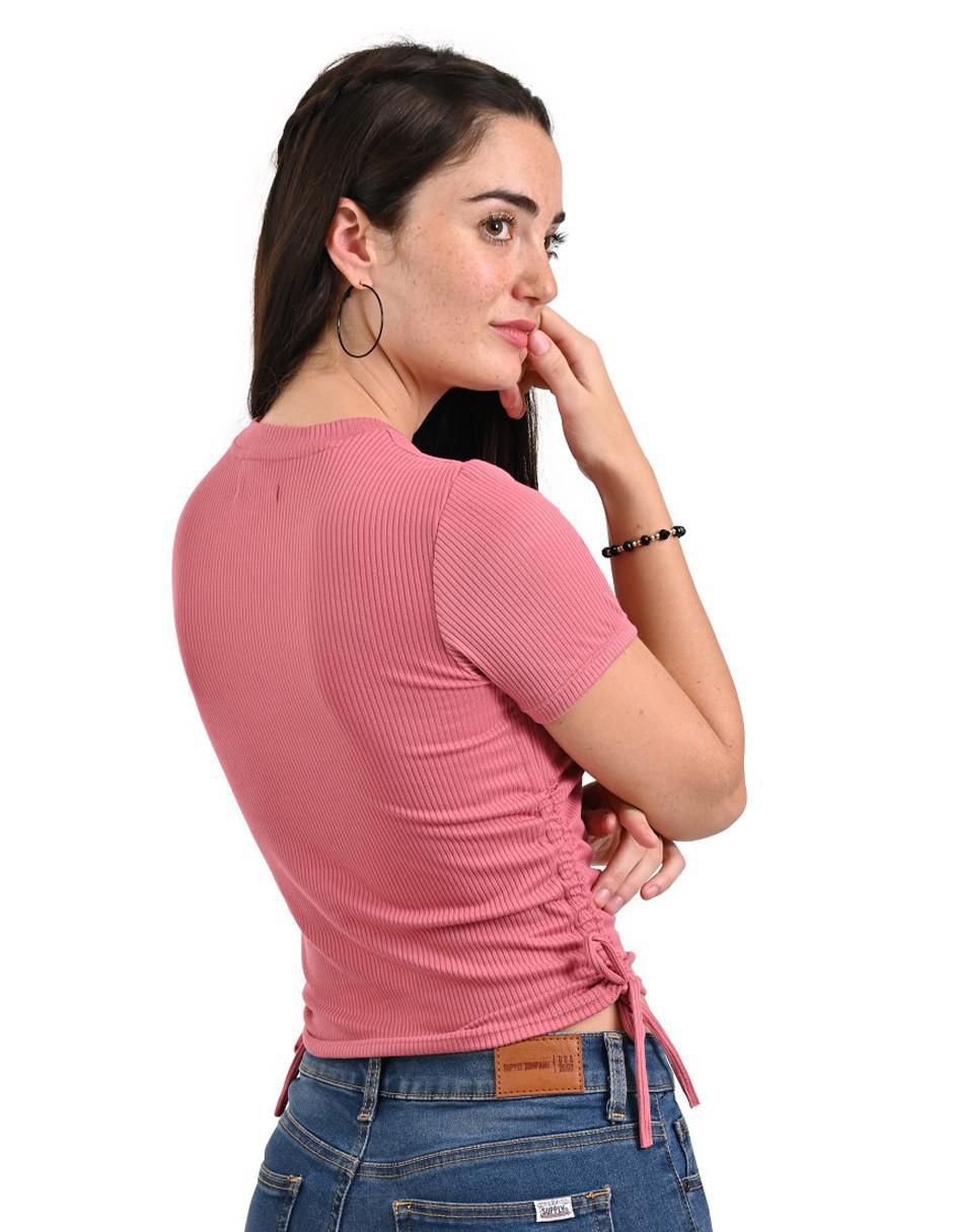 Playera manga corta cuello redondo para mujer 2