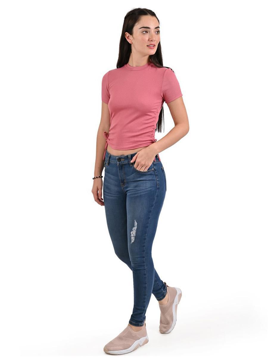 Playera manga corta cuello redondo para mujer 4