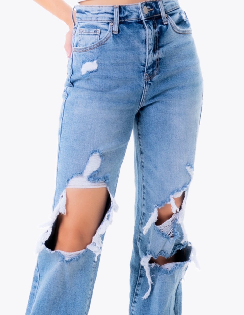 Jeans relaxed wide leg para mujer 2