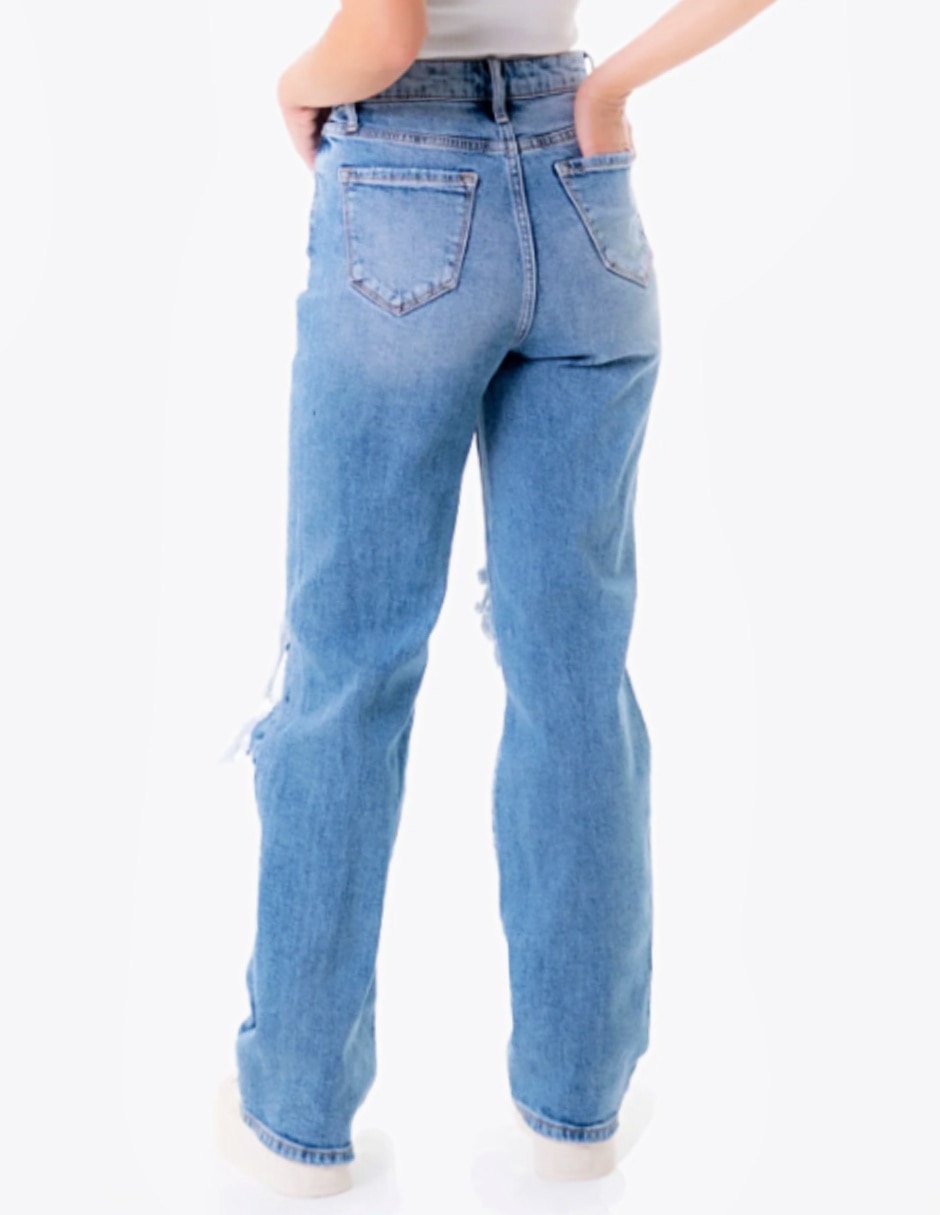 Jeans relaxed wide leg para mujer 3