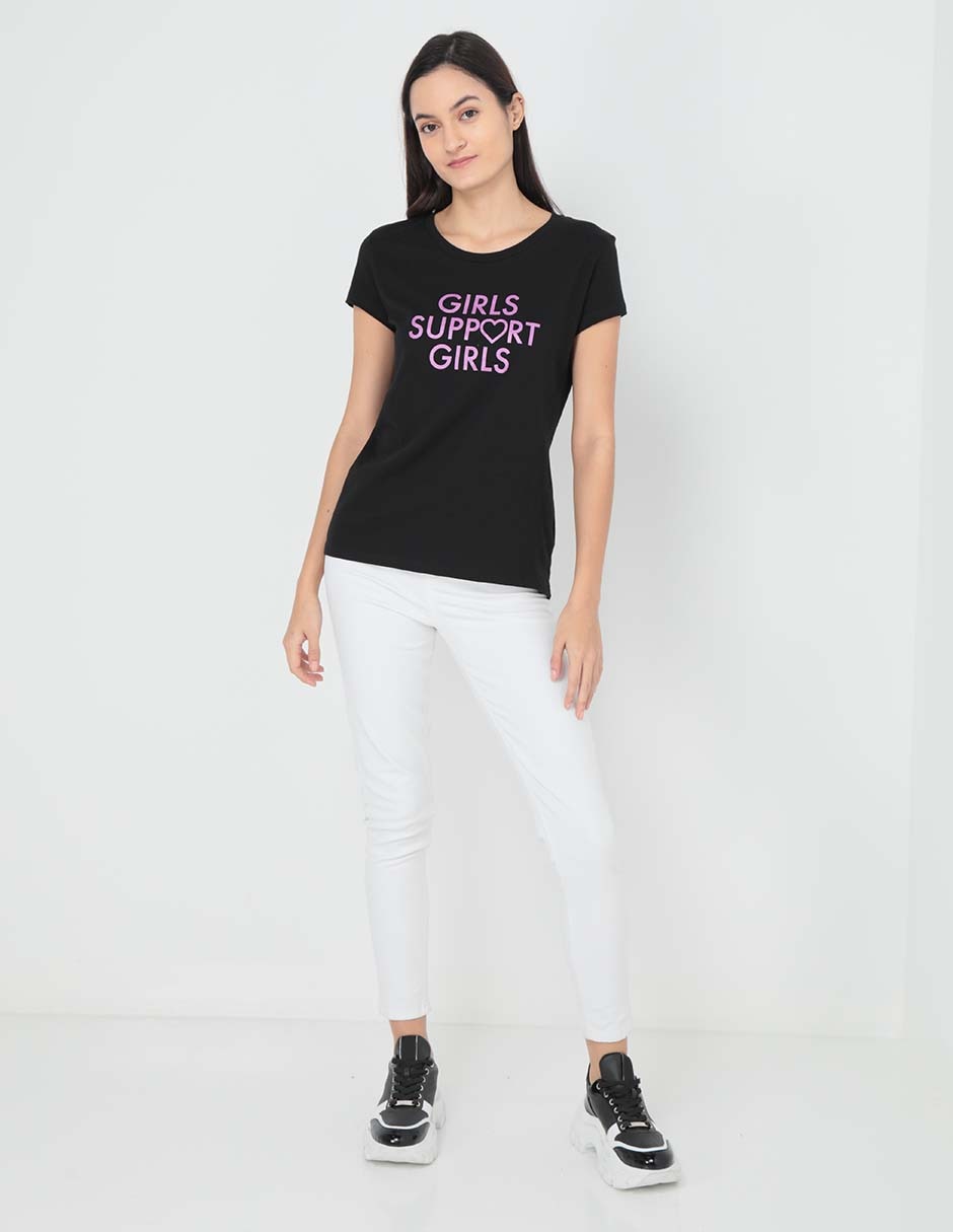 Playera manga corta cuello redondo para mujer 3
