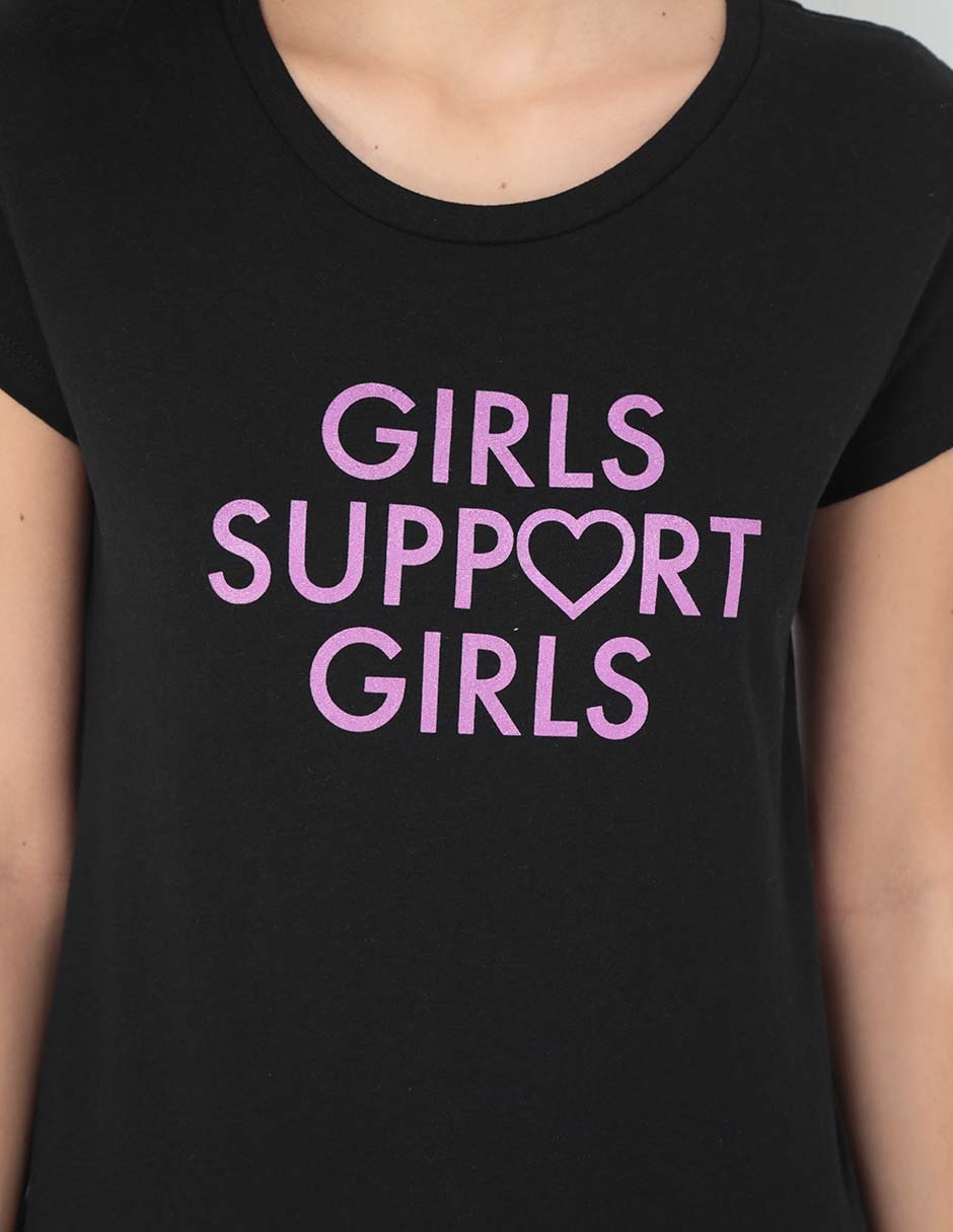Playera manga corta cuello redondo para mujer 4
