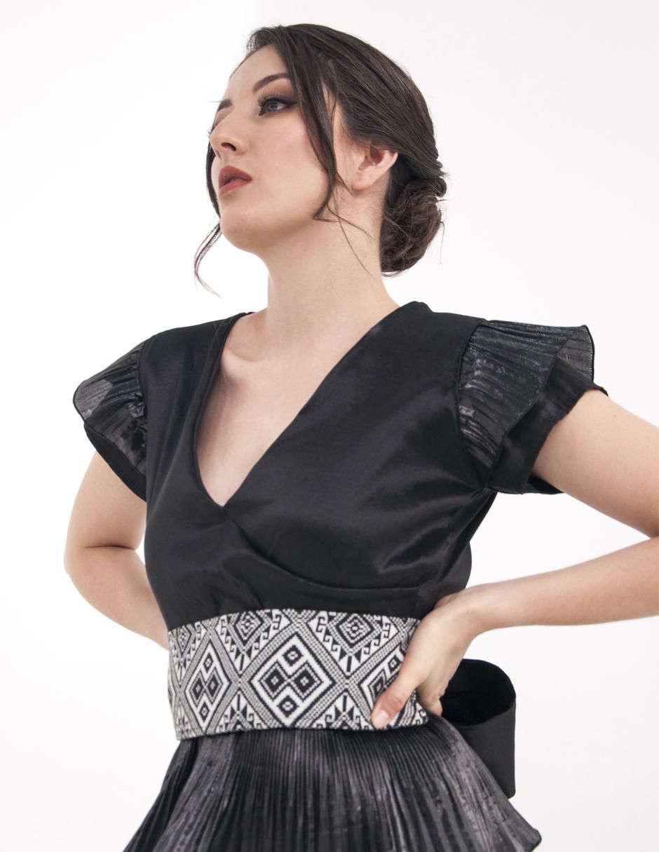 Vestido largo de fiesta escote V 4