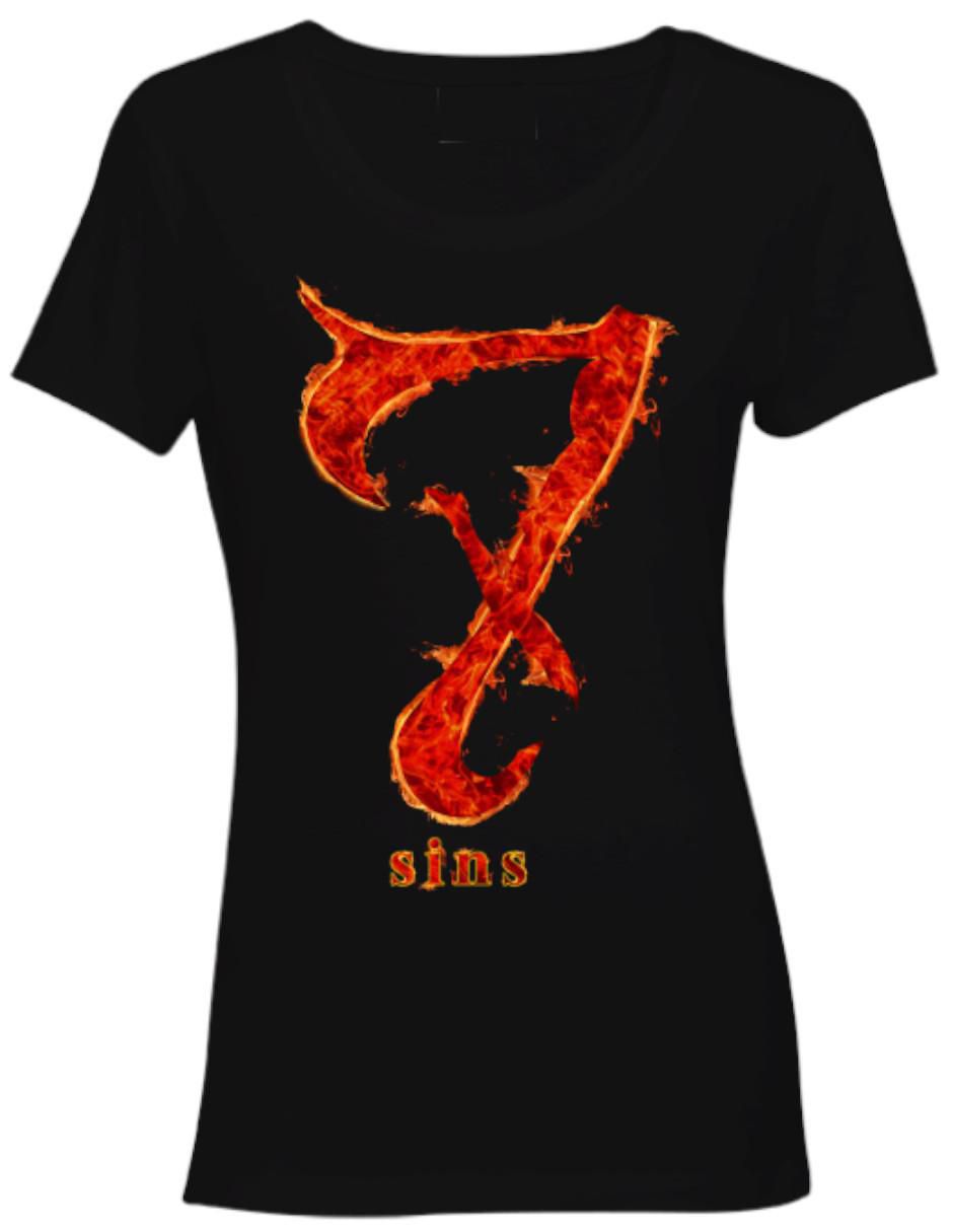 Playera manga corta Marëvnyk 7 pecados Casual Love cuello redondo para mujer