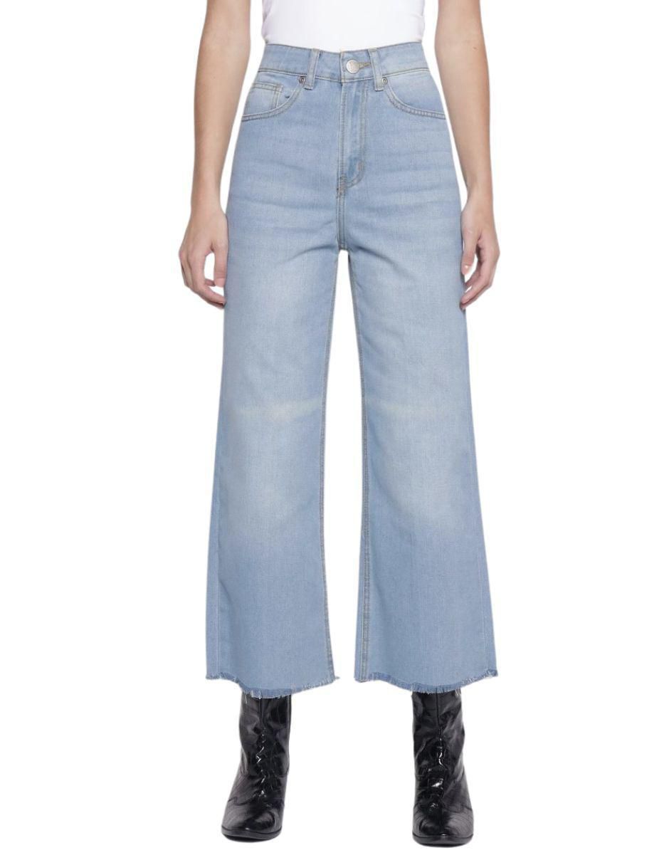 Jeans relaxed wide leg Cropped para mujer