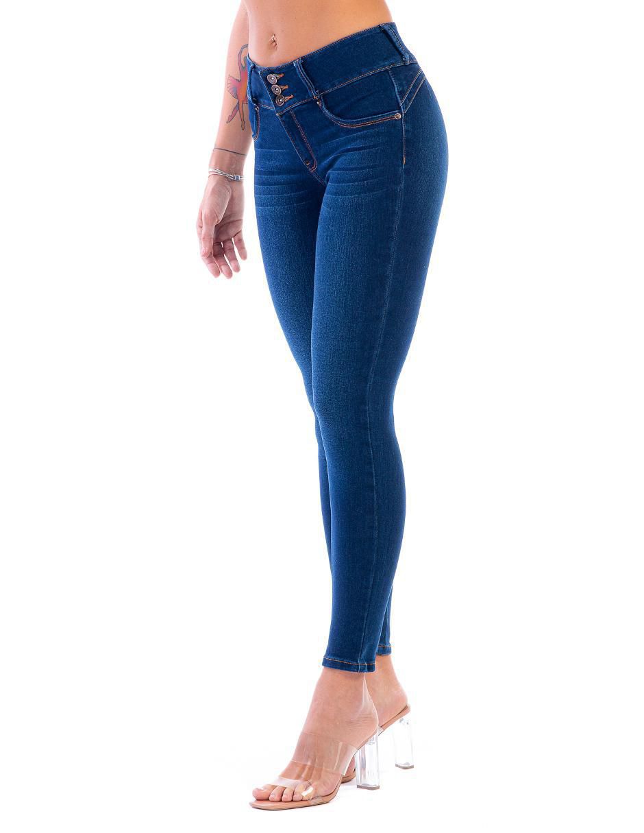 Jeans skinny Opp's Jeans 101001-f1007 lavado obscuro corte cintura