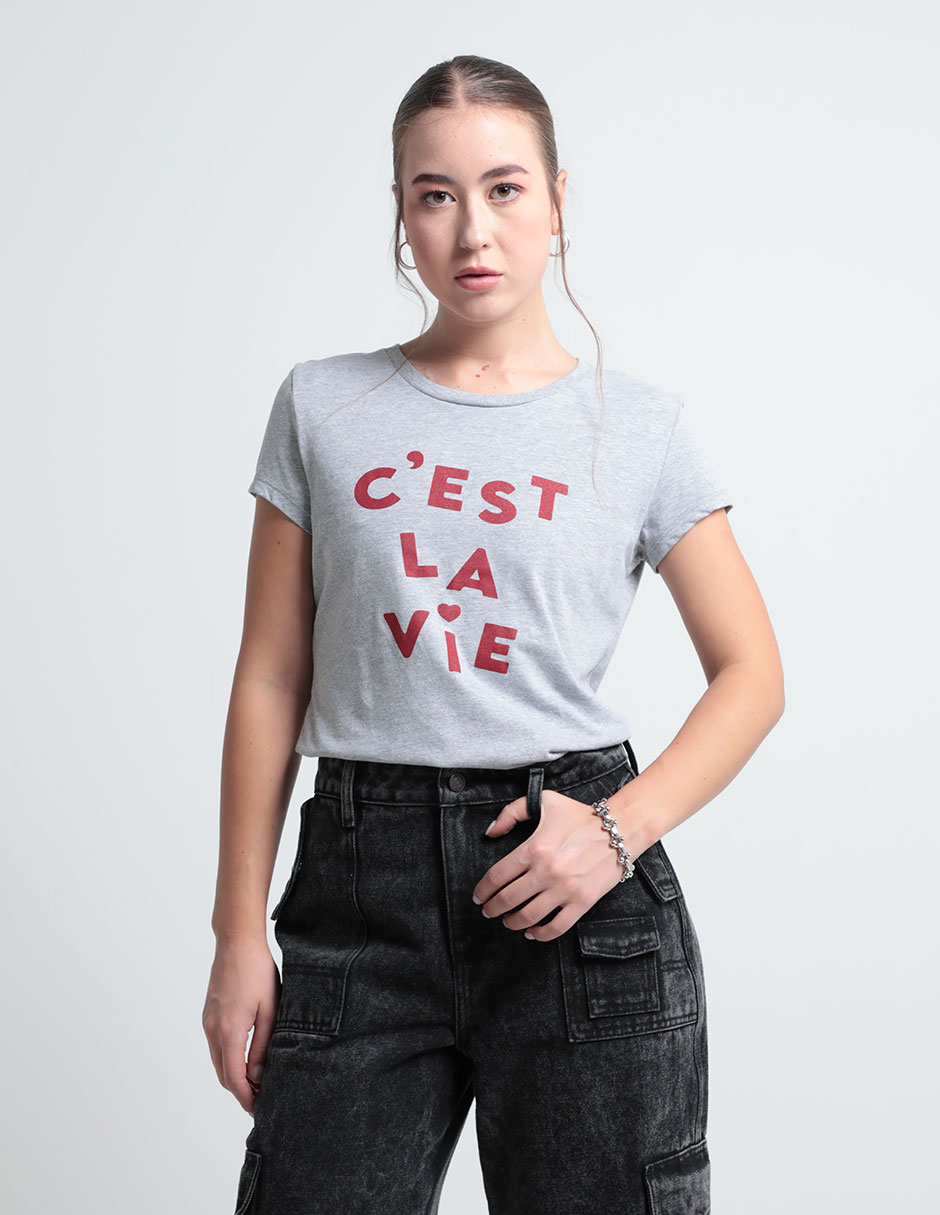 Playera manga corta cuello redondo para mujer Playera manga corta cuello redondo para mujer