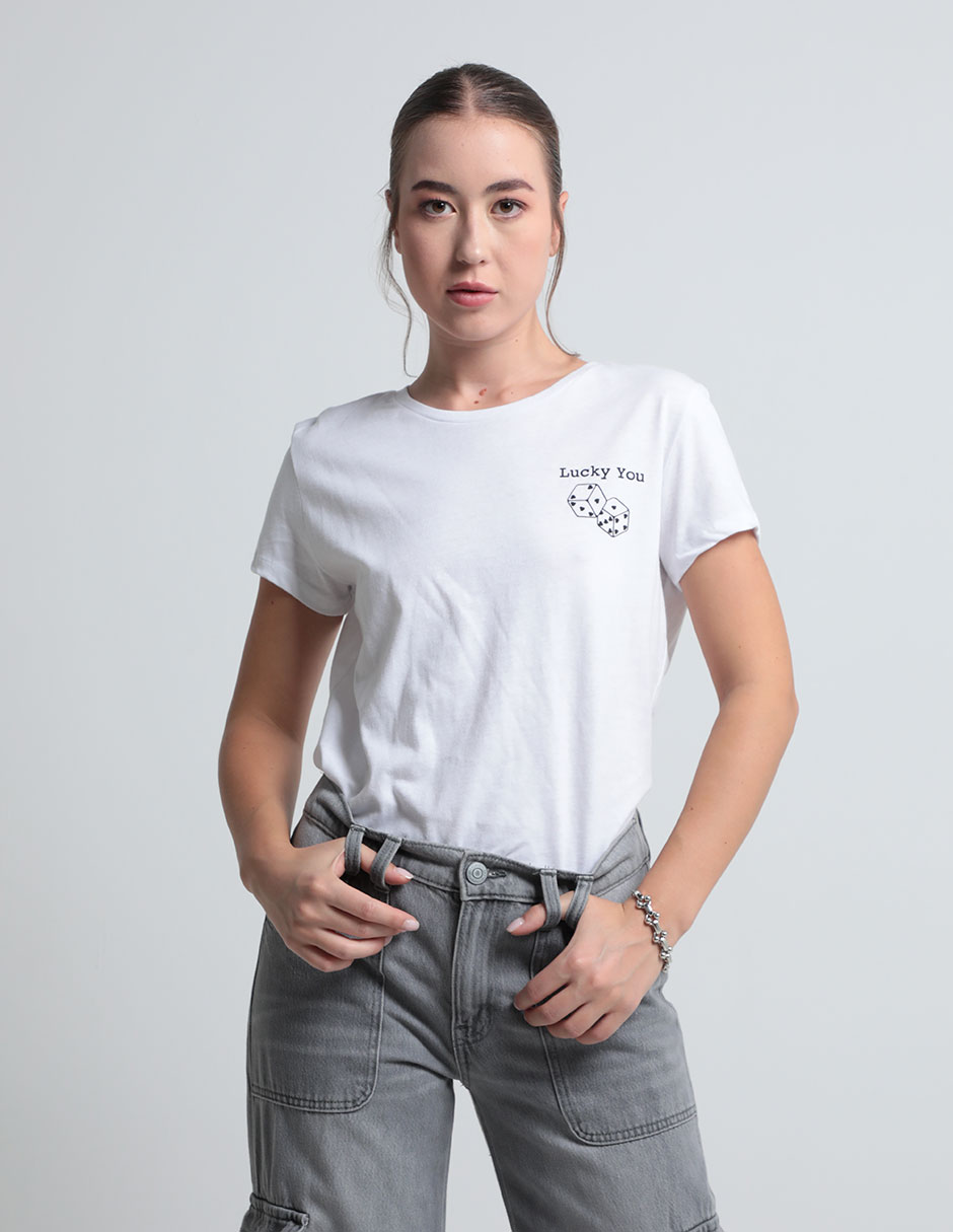 Playera manga corta cuello redondo para mujer Playera manga corta cuello redondo para mujer