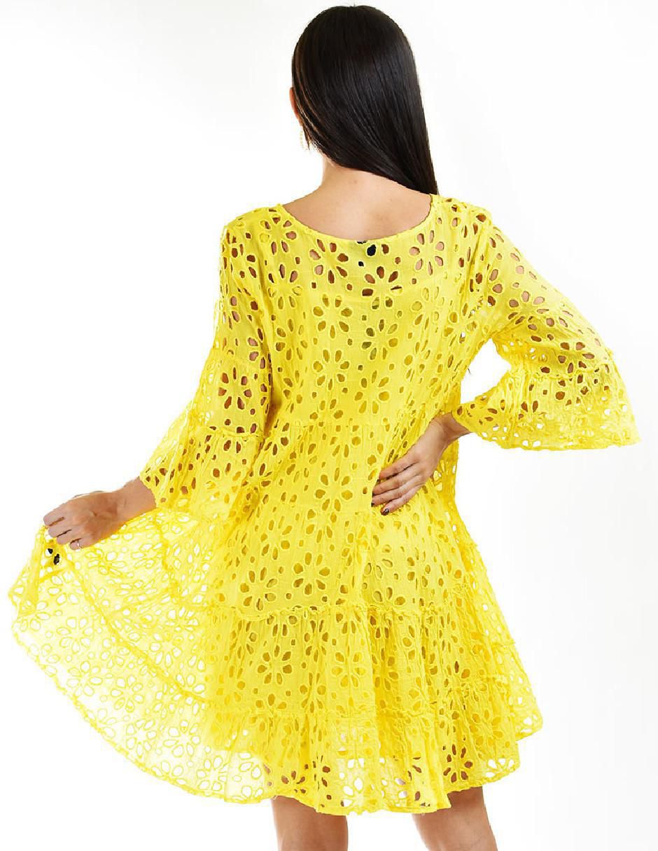 Vestido corto casual escote v para mujer 3