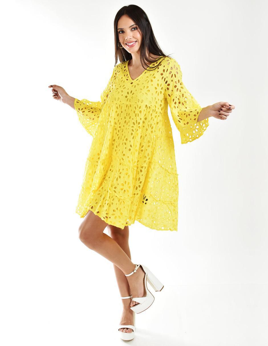 Vestido corto casual escote v para mujer 6