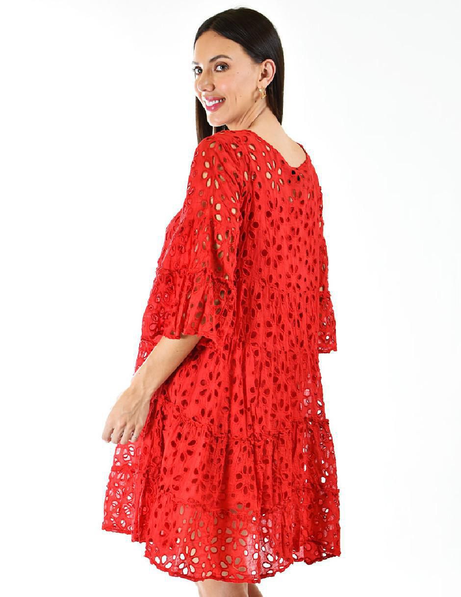 Vestido corto casual escote v para mujer 3
