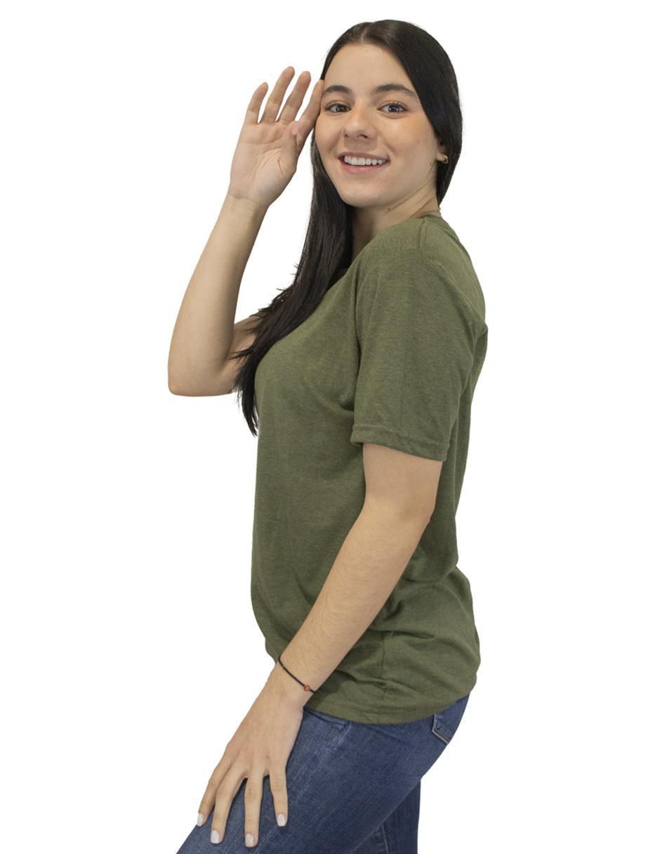 Playera manga corta cuello redondo para mujer 3