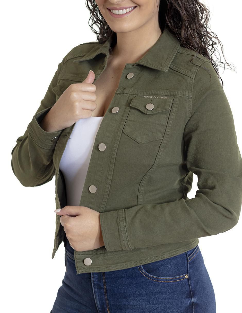 Chamarra denim de mezclilla para mujer 4