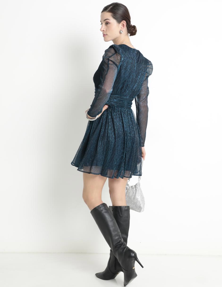 Vestido mini casual escote v para mujer 2