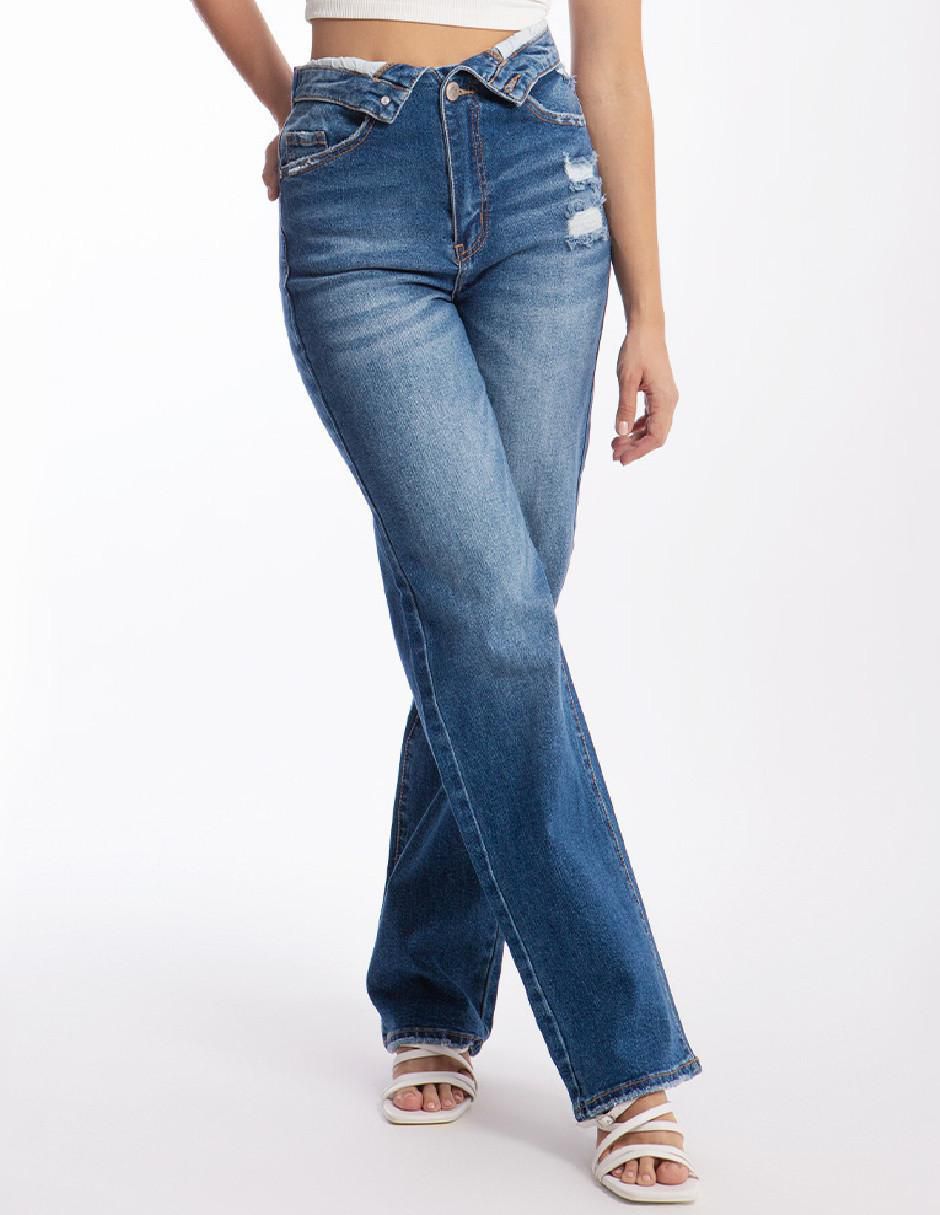 Wide Leg Pantalones De Mezclilla Liverpool Jeans Straight Suburbia
