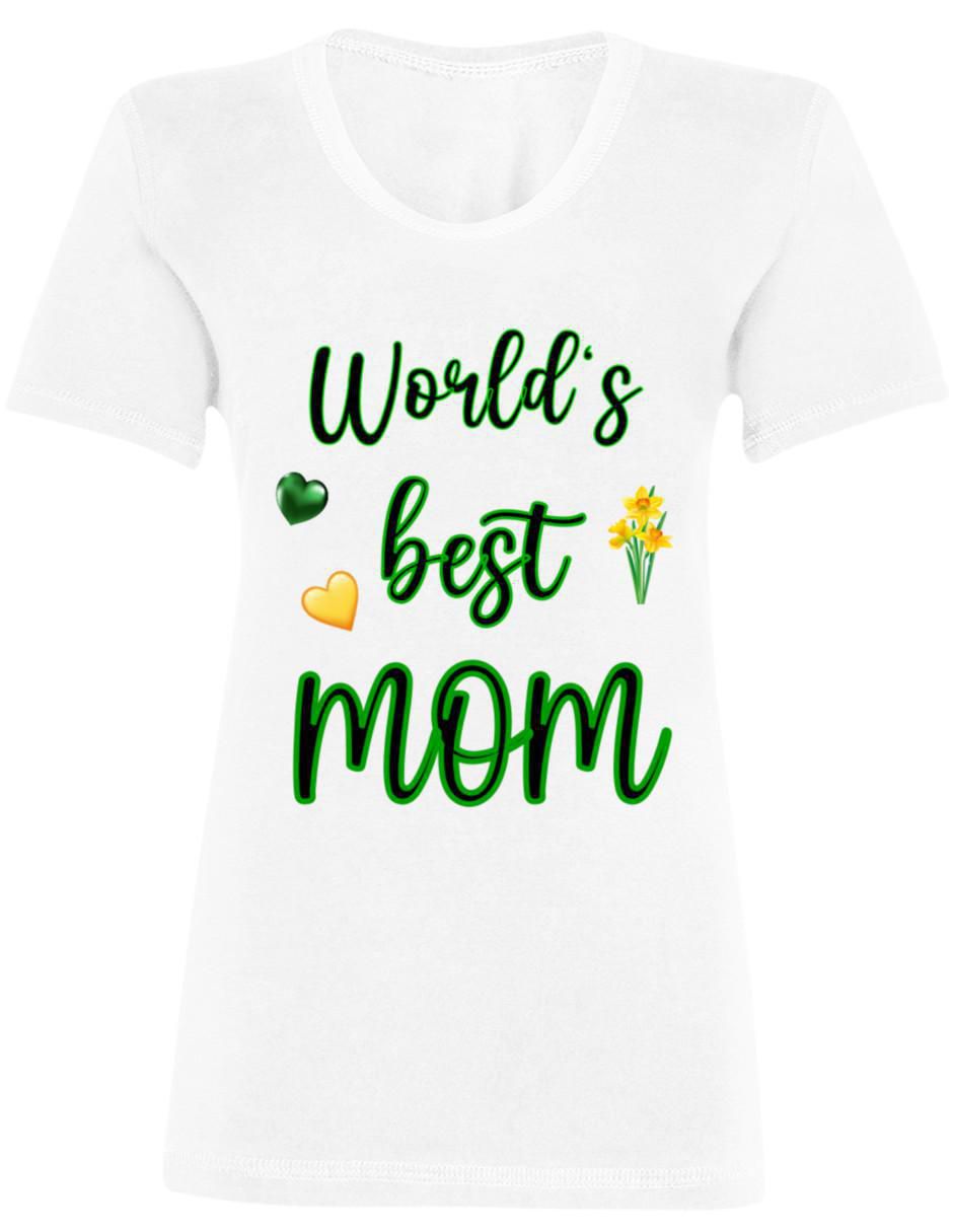 Playera manga corta Día de la Madre Mejor Mamá del Mundo cuello redondo para mujer 2