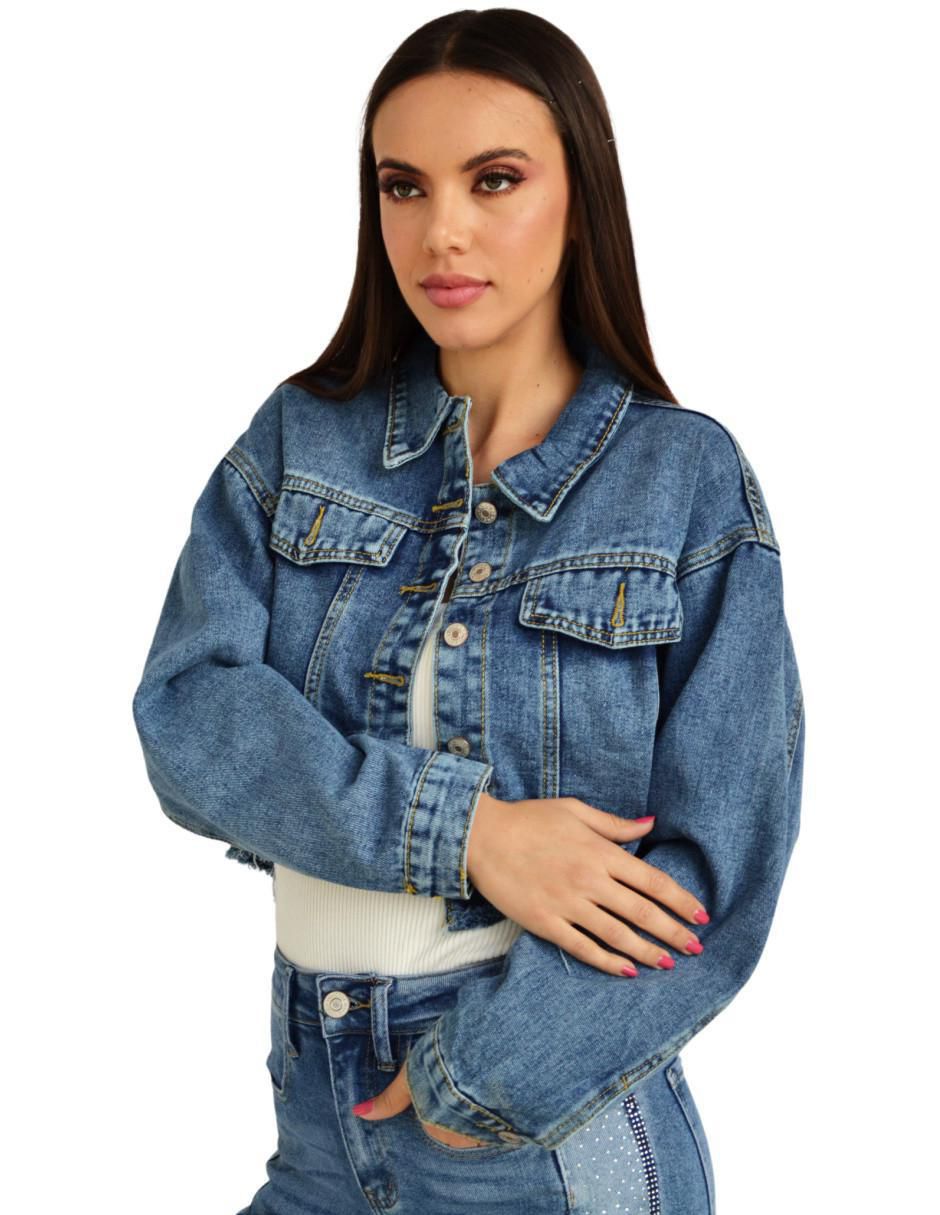 Chamarra Roman Fashion de mezclilla para mujer