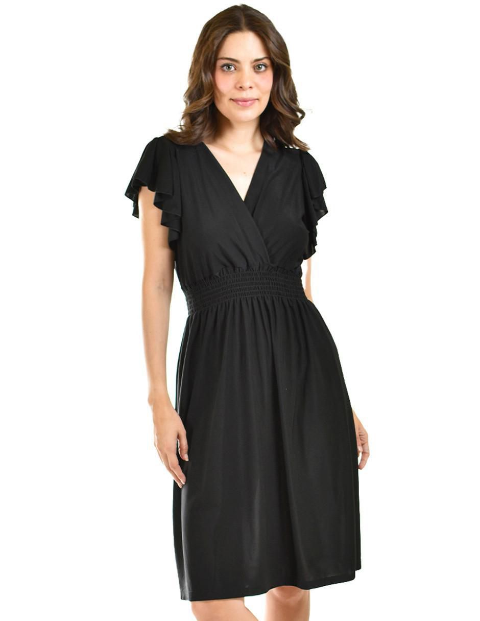 Vestido a la rodilla casual escote v para mujer
