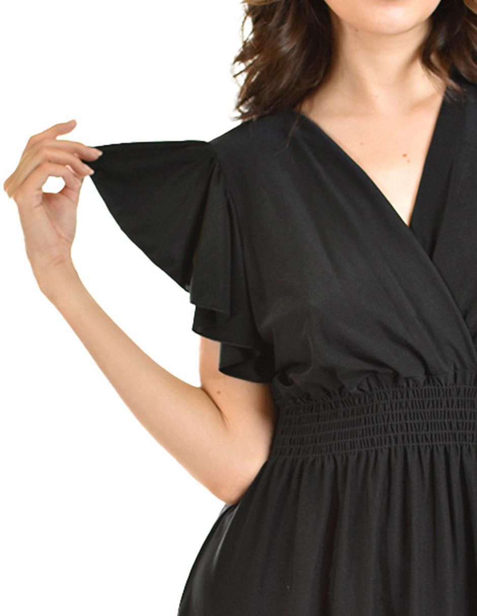 Vestido a la rodilla casual escote v para mujer 4