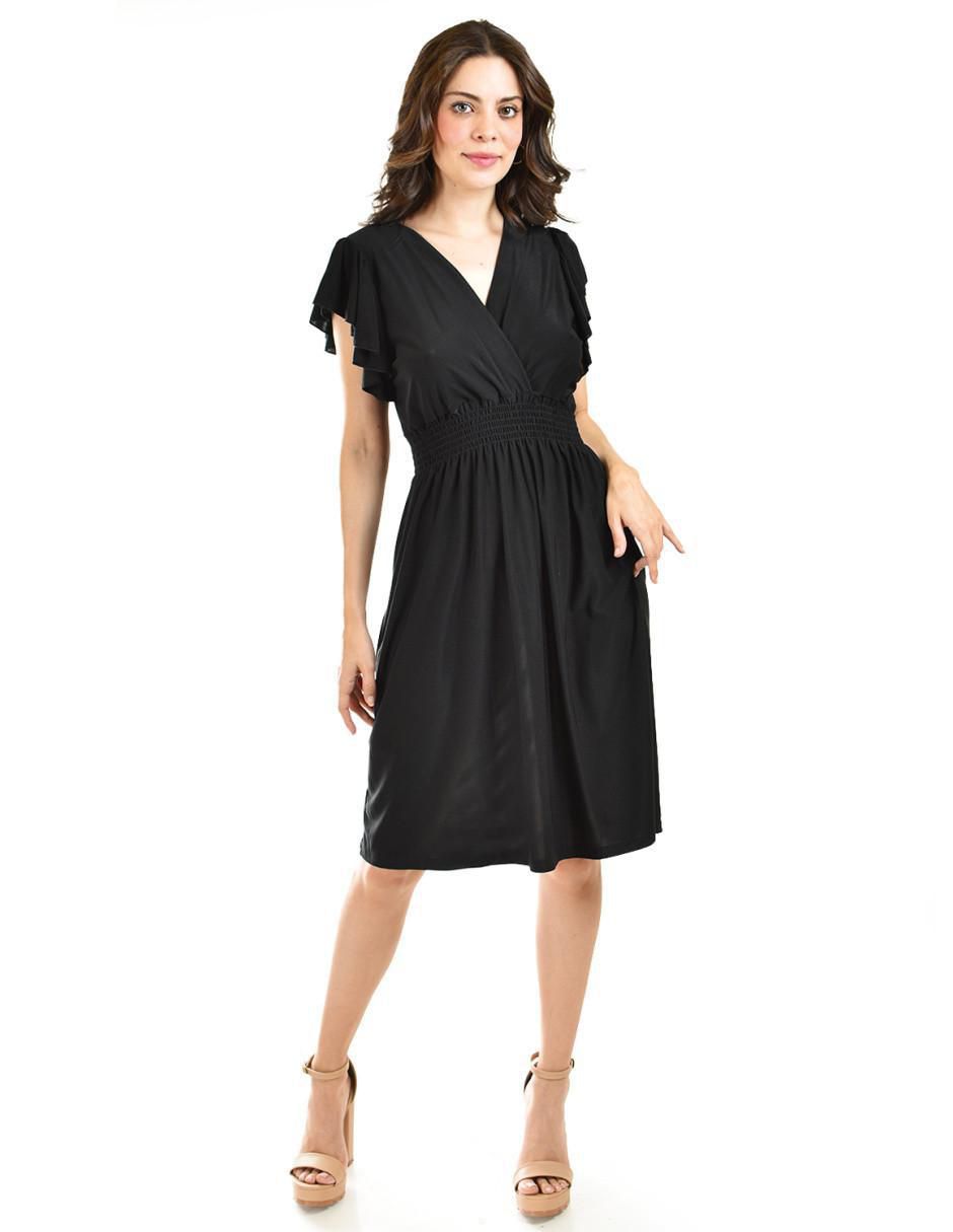 Vestido a la rodilla casual escote v para mujer 6