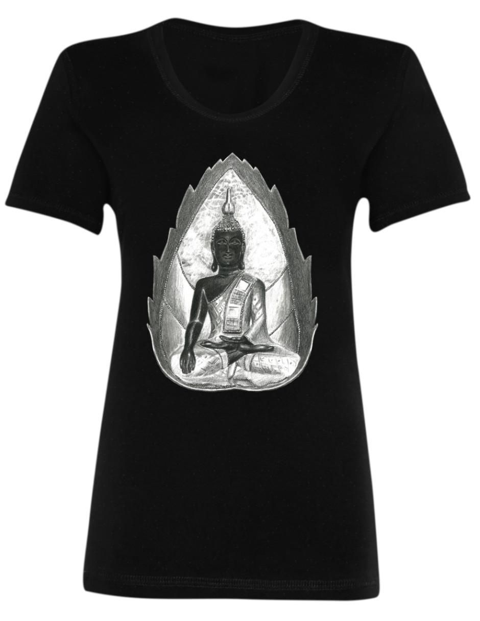 "playera" "manga" corta marëvnyk buda yoga mantra espiritual "cuello" redondo "para mujer"