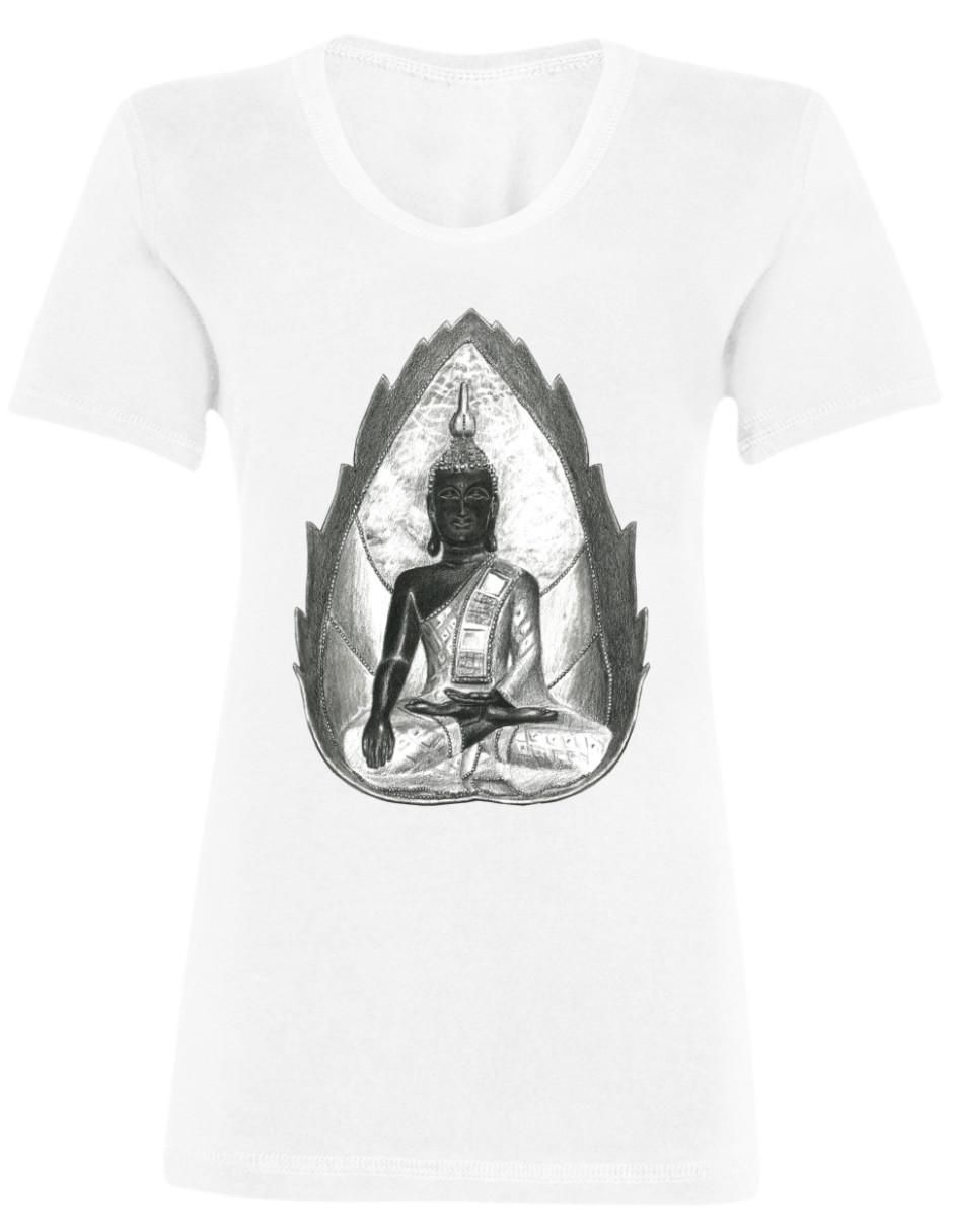Playera manga corta Buda cuello redondo para mujer 2