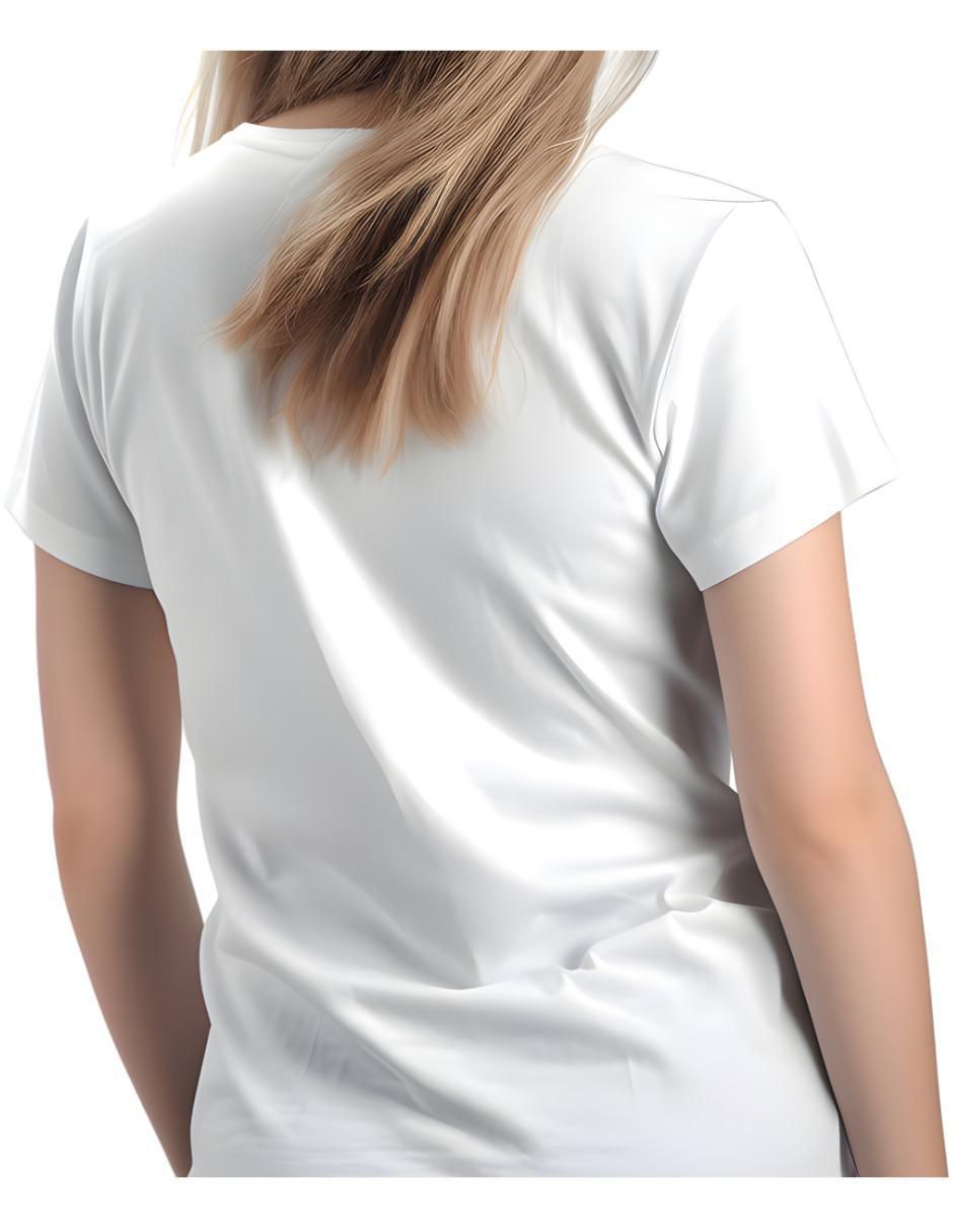 Playera manga corta Buda cuello redondo para mujer 4