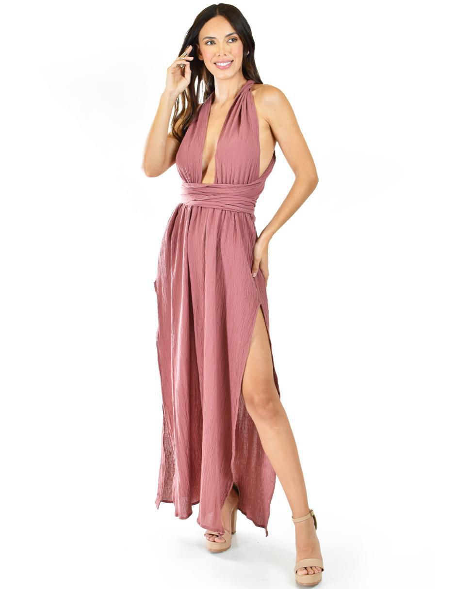 Vestido Maxi Vestidos Color Palo De Rosa Liverpool Rosa Palo