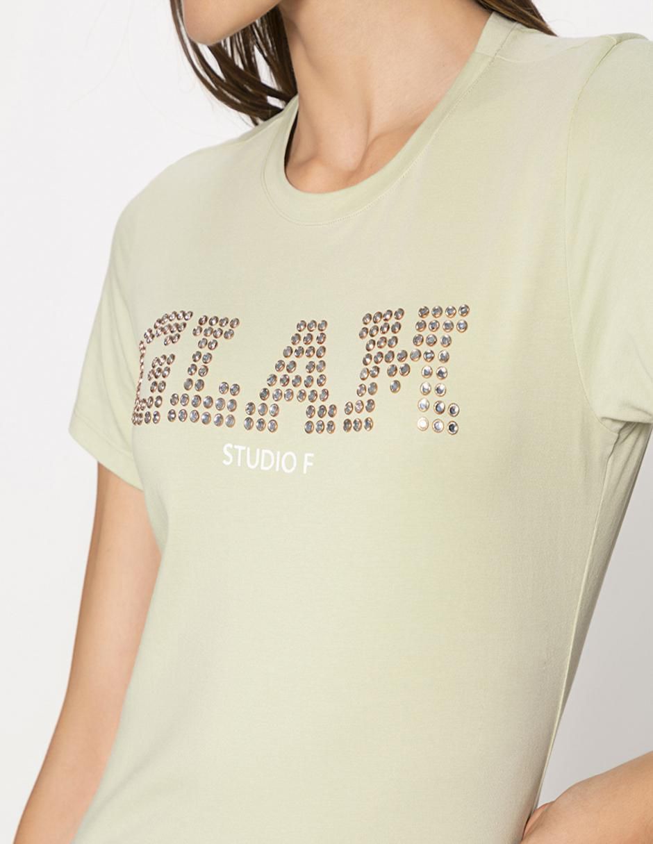 Playera manga corta cuello redondo para mujer 4