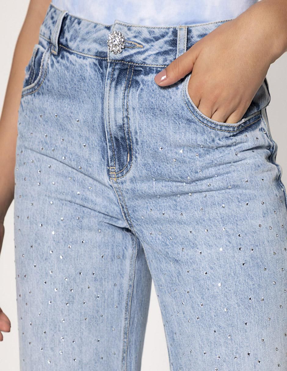 Jeans straight Hot Fix para mujer 4