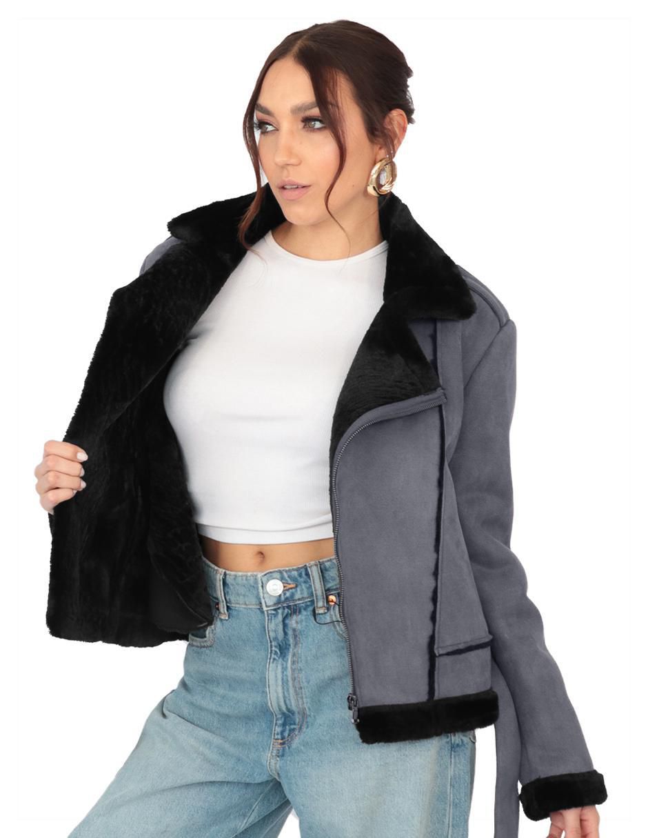 "chamarra" casual roosevelt no impermeable "de" gamuza "para mujer"