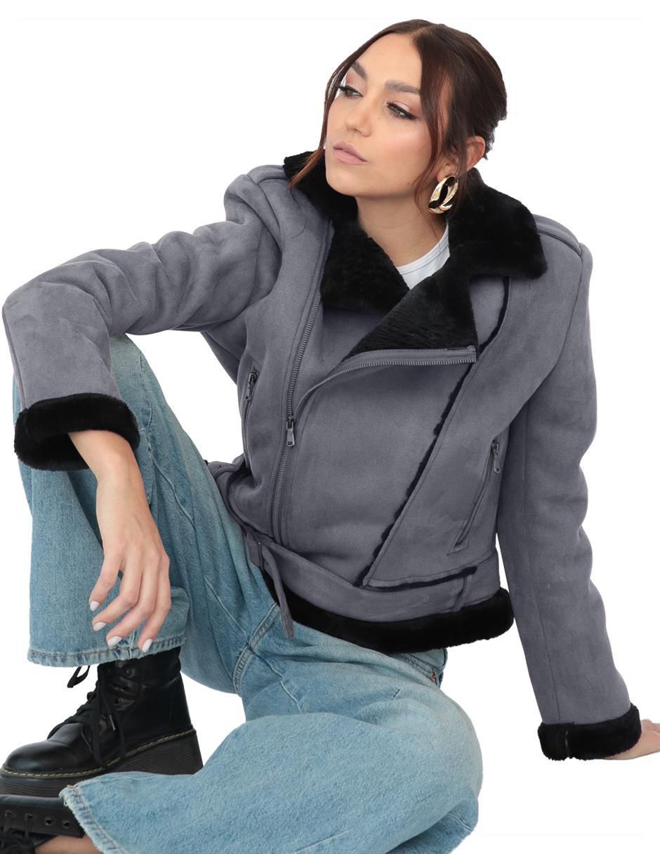 "chamarra" casual roosevelt no impermeable "de" gamuza "para mujer"