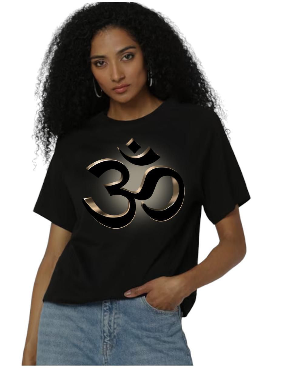 Playera manga corta Buda cuello redondo para mujer
