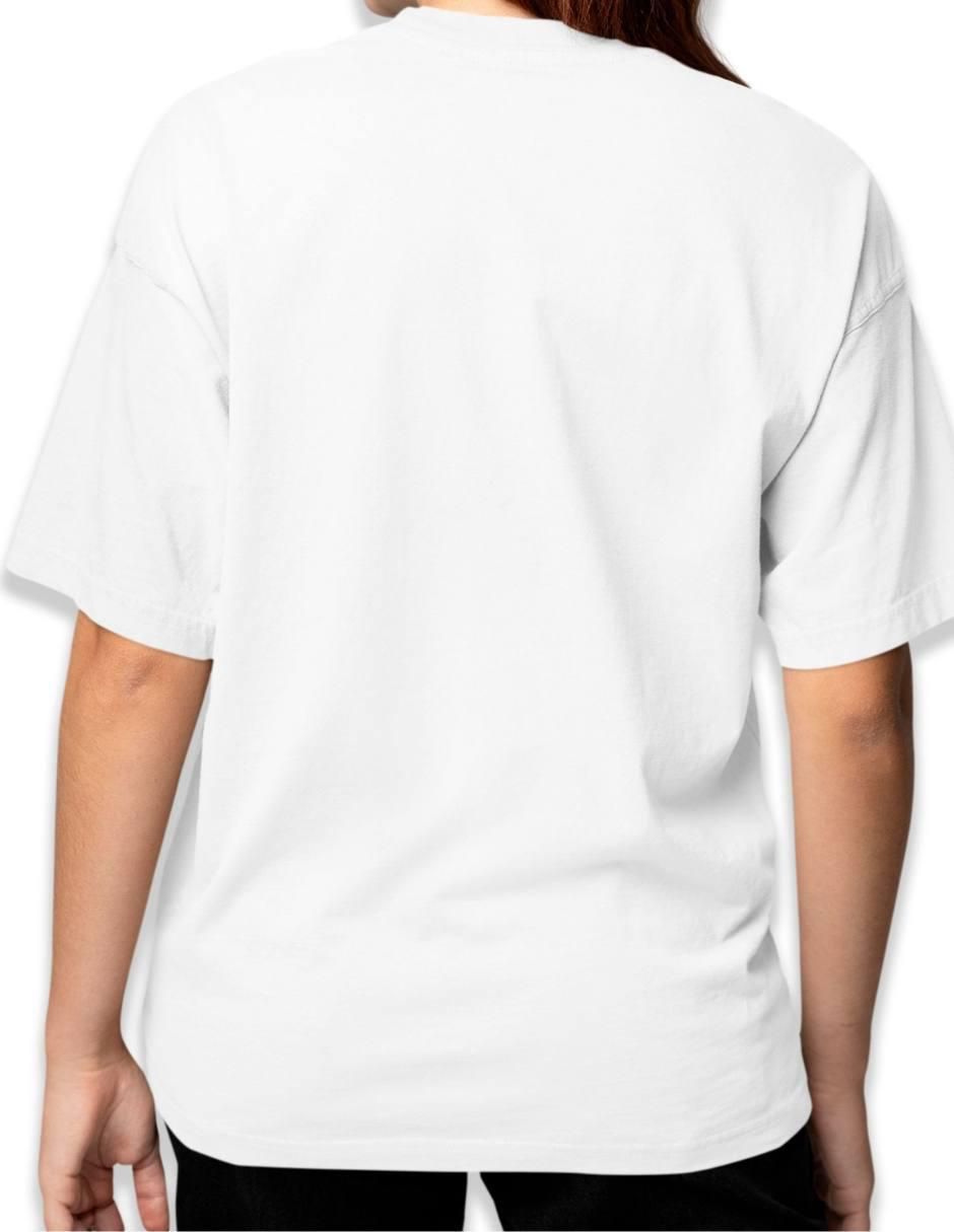 Playera manga corta Astro Cat Oversize cuello redondo para mujer 2