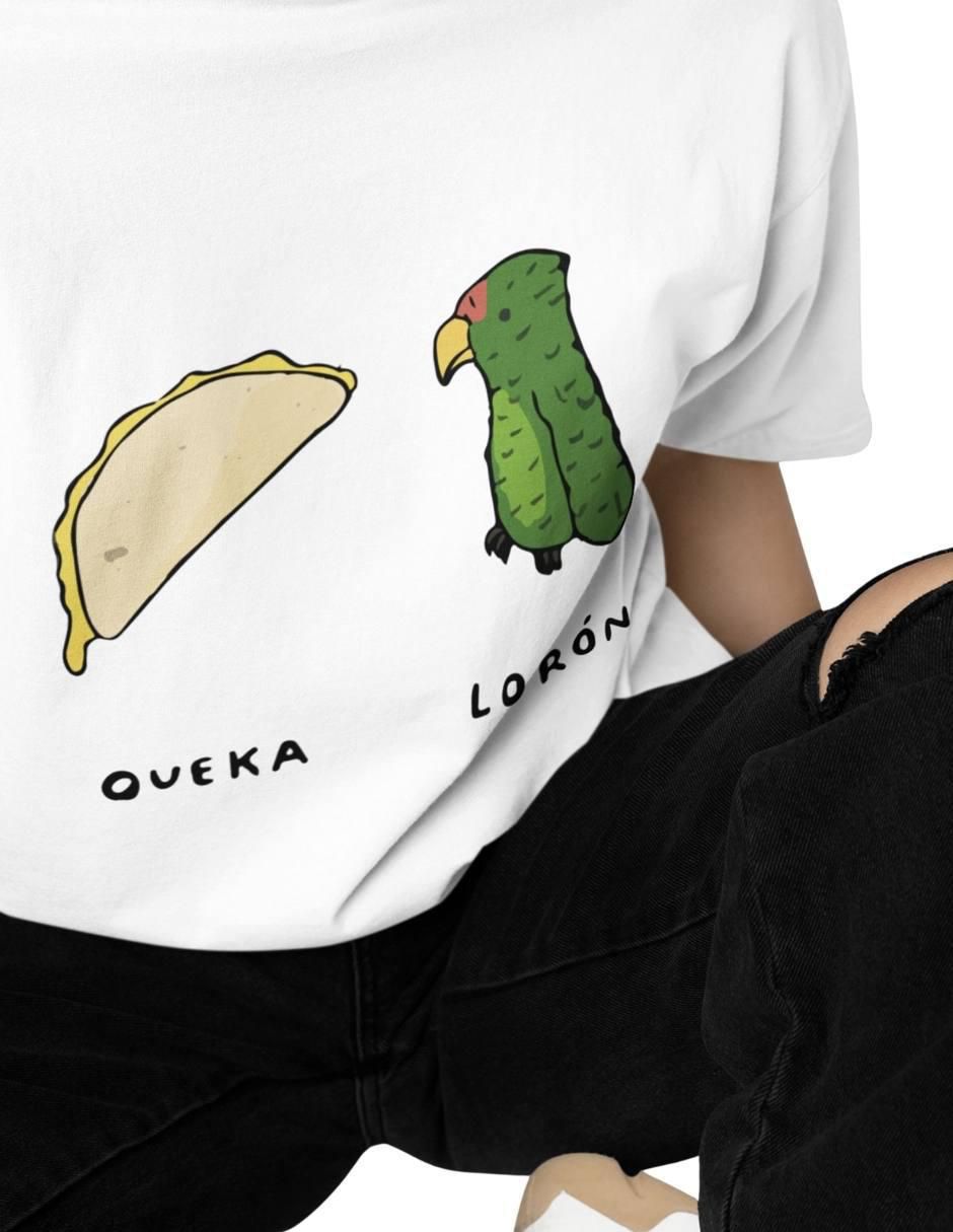 Playera manga corta Quekaloron Oversize cuello redondo para mujer 3
