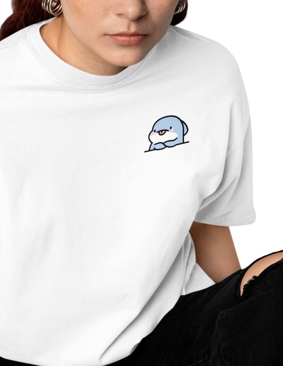 Playera manga corta Sharky Oversize cuello redondo para mujer 4