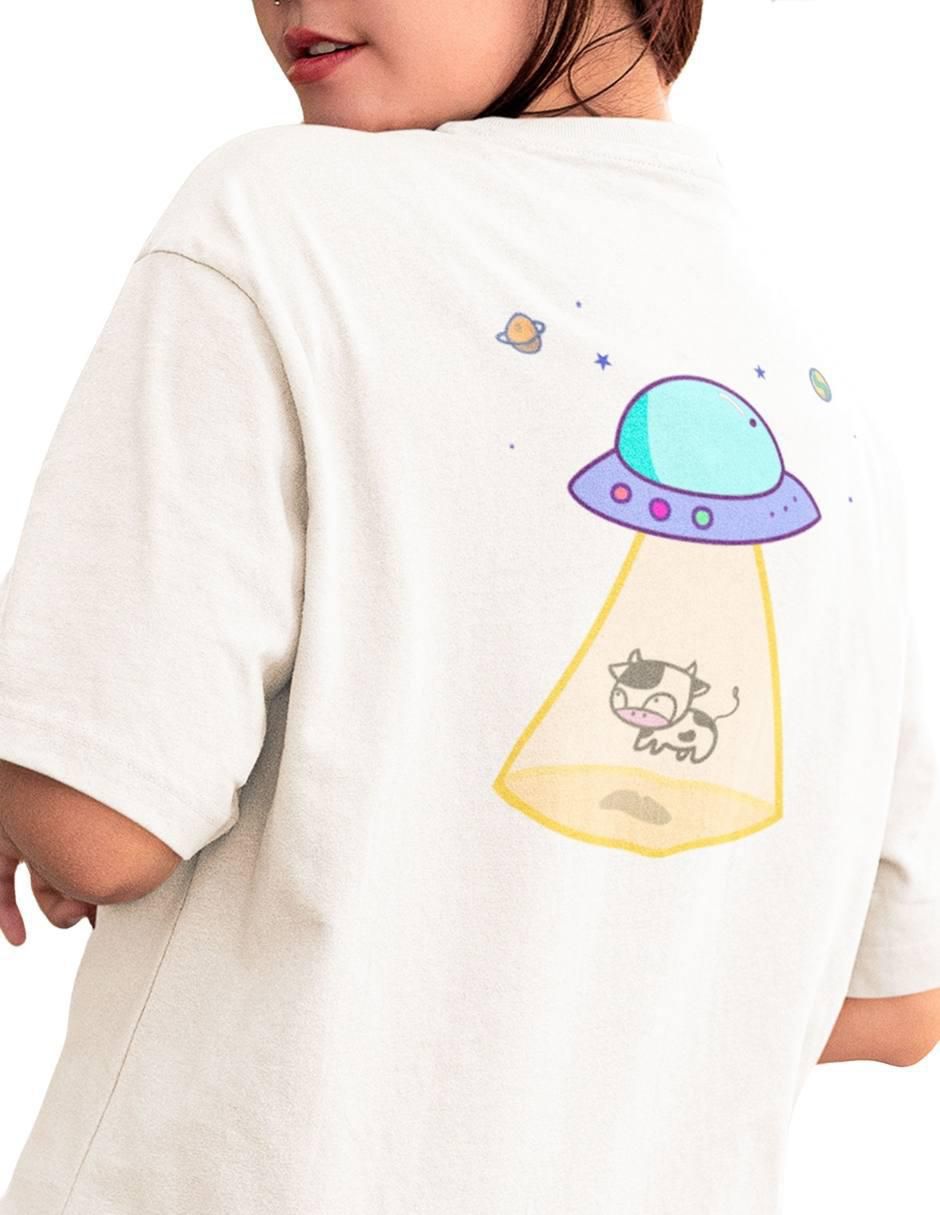 Playera manga corta Space Explorer Oversize cuello redondo para mujer 3