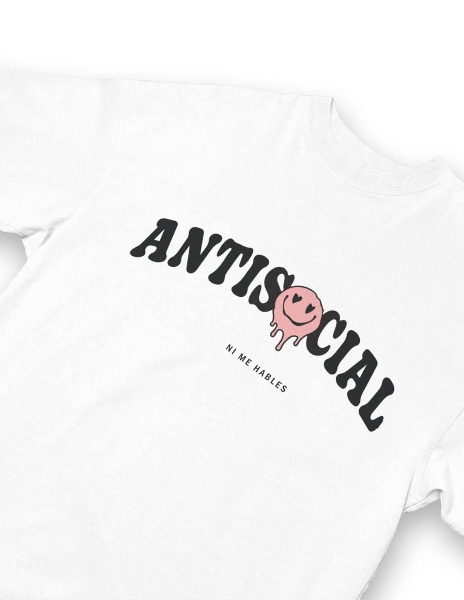 Playera manga corta Antisocial Oversize cuello redondo para mujer 3