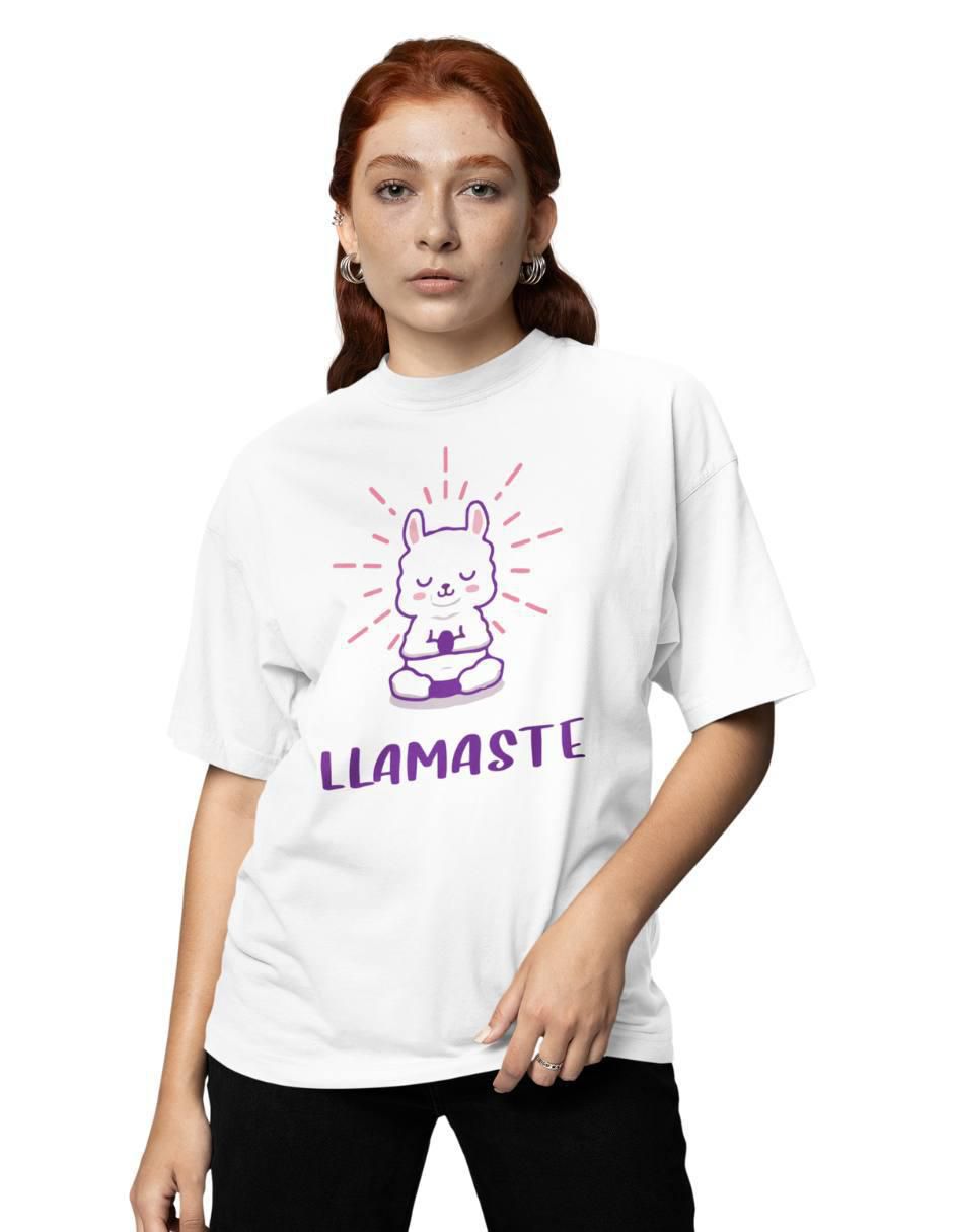 Playera manga corta Llamaste Oversize cuello redondo para mujer