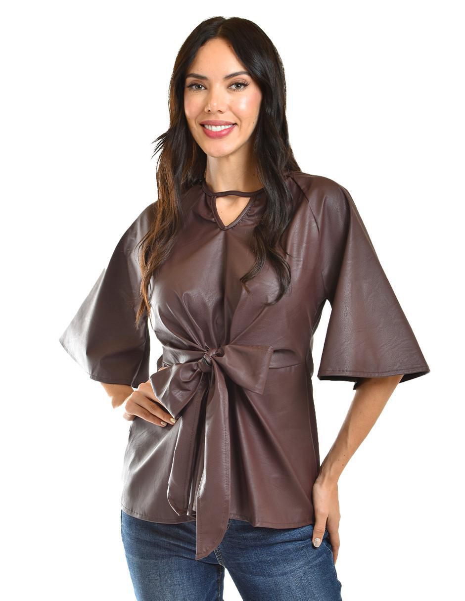 Blusa manga al codo para mujer