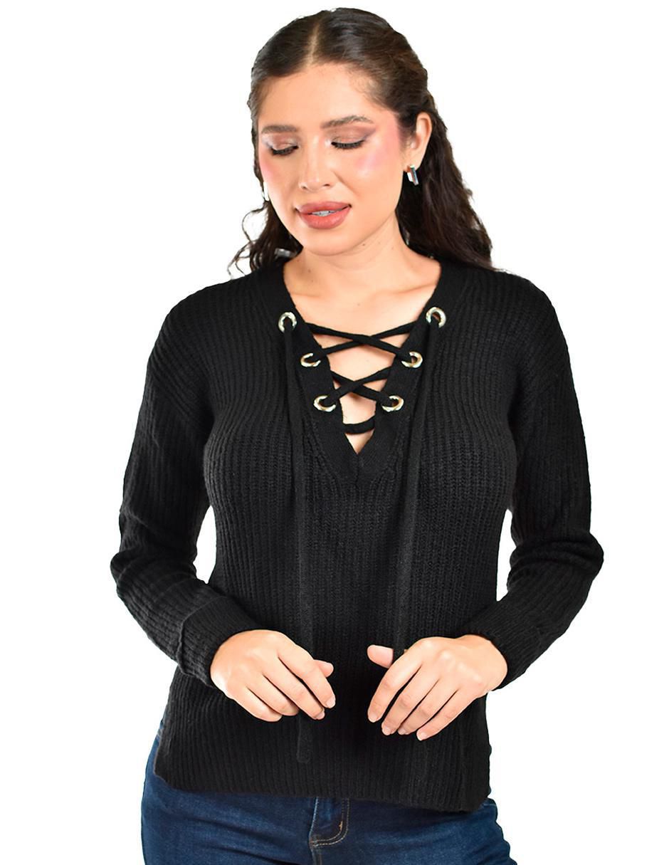 Suéter cuello V para mujer 4